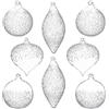 KI Store 8 pezzi palline di natale vintage bianco trasparenti vetro palla di vetro glass ciondoli e pendenti palline ornamento di mercurio deocro natalizio Appendiabiti Decorazioni natalizie Addobbi (vintage)