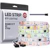 BTF-LIGHTING WS2805 SPI RGBCCT - Striscia LED da sogno indirizzabile, DC24 V, 5 m, 60 LED/m, RGB+bianco caldo+bianco freddo, 50 pixel, colore bianco, PCB, effetto LED, IP65, impermeabile, decorazione