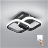 Goeco Plafoniera LED Soffitto Quadrato 22W 3000K/4500K/6500K, Nero