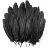 JDCMEI 100 Pezzi Piume Nere, Piuma D'Oca Naturale Piume Naturali Nere Piume Decorative Piume Nere Decorazione Piume Nero per Acchiappasogni, Orecchini, Fai da Te, Decorazioni per Matrimoni