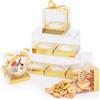 GeeRic 10pz Scatole Regalo Trasparente,GeeRic 9*9*9 CM Scatoline Regalo PCV+Base Kraft+Nastro Piccola Scatola Impermeabile Vintage Imballaggio DIY Candele Biscotti Gioielli per Nozze/Festa/Natale/Compleanno