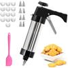 Homelyxe Pressa per Biscotti, Biscotti Professionale Pistola Sparabiscotti con 13 Stencil e 8 Beccucci, Pistola per Dolci in Acciaio Inox, Pressa per Pasticceria, Macchina per Biscotti per Fare Torte