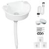 AYYDS Lavabo in plastica, semplice lavello in plastica con tubo, tappo di scarico per giardino, garage, cantina, camper (bianco)