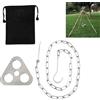 Syiyunran Tripod Da Picnic In Acciaio Inox Braciere - 1 Pezzo, Argento, Regolabile Altezza, Stabile e Durevole con Gancio A Catena, per Cucina All'aperto, Campeggio, Sopravvivenza Natura Treppiede