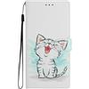 BLOTECH Custodia per Telefono a Colori para ZTE Blade A52,Gatto Qute PU Leather Wallet Case [Slot Schede] [Cover Cavalletto] Portafoglio Flip Caso Magnetico per ZTE Blade A52