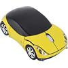 Qiilu mouse a forma di auto mouse a forma di auto Mouse wireless 2.4G, mouse ottico mouse wireless 1600 DPI per Mac/ME/Windows PC/Tablet Gaming Office(Giallo) adatto per mause wireless senza filo-