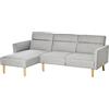 HOMCOM Divano Letto 3 Posti, Divano Angolare in Tessuto Grigio con Schienale Regolabile, Stile Scandinavo, 207x146x80cm