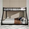 Ligterra Letto a castello, Bunk Bed, Twin Over Full Metall, letto a castello, telaio in metallo resistente, ringhiera a tutta lunghezza per ragazzi adulti, senza rumore, 196 x 140 x 156 cm (nero)