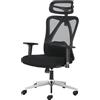 ADOV Sedia Ufficio Ergonomica con Poggiatesta Regolabile, Bracciolo, Supporto Lombare, Rete Traspirante Sedia Scrivania, Schienale Alto Poltrona Ufficio con Regolazione in Altezza e Funzione Dondolo