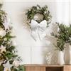 ITART 2 Pezzi Fiocco Imbottito in Velluto Bianche Grandi 41cm Decorazione Natalizia per Albero e Ghirlanda Dietro Porta (Bianco, L)