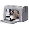Amazon Basics, Trasportino morbido con tracolla per gatti e cani, dal design pieghevole e portatile, in tessuto a rete per la ventilazione, conforme alle normative delle compagnie aeree