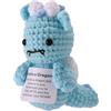 TOYMIS Drago All'Uncinetto, 11 cm Bambola di Supporto Energetica Positiva Fatta a Mano da Drago All'Uncinetto Energetico Positivo Che Tiene in Mano Una Carta di Incoraggiamento Decorazione Regalo