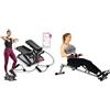 Sunny Health & Fitness Sunny Health and Fitness Total Body Smart 2-in-1 Stepper Machine, Total Body Workout, Adjustable + SF-RW1205 12 Adjustable Resistance Rowing Machine Rower w/Digital Monitor