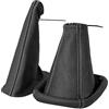 L & P Car Design Cuffia cambio e Freno a mano compatibile con Opel Corsa B e Tigra A 1993-2000 - nero grigio - vera pelle - leva cambio manuale - (A0003-6)