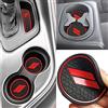 Auprite Tappetini antipolvere per accessori Dodge Challenger 2015 2016 2017 2018 2019 2020 2021 2022 2023, tappetini personalizzati per portabicchieri e tasche per console centrale (rosso, 11 pz/kit)