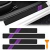 HIAHXC 4 pezzi di protezione per porte auto, fibra di carbonio, protezione paraurti e soglia, protezione anti-calpestio, accessorio decorativo per auto (viola)