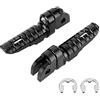 Yuecoom Coppia pedane anteriori moto in lega di alluminio anteriore sinistra destra adatta per Yamaha MT‑03 MT‑25 MT‑07 MT‑09 R3 XJ6(Nero)