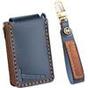 Ysbxitu Custodia intelligente per chiavi in pelle sintetica, adatta per Polestar 1 Polestar 2 Polestar 3 Polestar 4 Key fob cover in pelle, resistente alla polvere, idea regalo blu