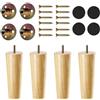 YouYuer Piedini per Mobili in Legno,4pcs Gambe per Mobili Legno Piedini per Tavolino Divano in Legno Massello con Viti e Piastra di Montaggio Divani Piedini in Legno per Divano,Armadio e Letto(15cm)