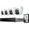 eufy Security Sistema NVR PoE E41, 4 Telecamere 4K, Esterna, 4K UHD, Campo Visivo 122°, Visione Notturna a Colori, Reg. 24/7, rilevamento AI, Strobo Rosso e Blu, NVR 8 canali, HD 2 TB preinstallato