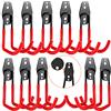 3-H Appendi Bici da Muro Garage 10 Pezzi, Supporto 3 Punti di Saldatura, Acciaio Inox Massiccio, Porta Bici Con Viti Ganci per Attrezzi, Scala