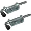 Zerabidpro 2 Pezzi Fermo a Molla in Acciaio Inox 128 mm, Bulloni a Molla Robusti per Porta del Garage, Giardino, Armadietto, Sicurezza Migliorata per Casa e Mobili (Argento)
