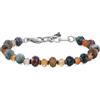 COAI Bracciale da Uomo con Perline in Agata Indiana e Agata Arancione, Bracciale di Perline di Ematite e Pietre Dure da Uomo
