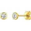 ChicSilver Orecchini Donna Argento 925, 3mm Orecchini Punto Luce Oro Donna a Lobo con Diamante Piccoli Brillanti per Anniversario Compleanno Natale