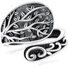 Fryneauy Anello cucchiaio in argento sterling per le donne colibrì albero vita girasole gioielli per le donne, Nessuna pietra preziosa