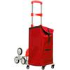 Allthingstore Carrello della spesa pieghevole per salire le scale, portatile, con fodera isolante da 42 litri e telaio in alluminio, per lavanderia e attrezzatura da campeggio (rosso)