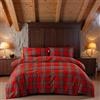 Tex family Copripiumino Scozzese Rosso - Set Letto in Puro Cotone 100% - Made in Italy, Stile Classico Tartan - Cm. 250x200