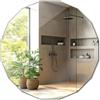 Generic Specchio Grande 100x100 cm Poligonale Design Unico per Bagno, Corridoio Camera da Letto, Soggiorno Montaggio a parete Senza Cornice Decorazione Versatile per Casa Ufficio Moderno