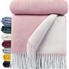 STTS International Coperta in lana vergine al 100%, disponibile in diversi colori, copriletto, plaid in lana vergine Tirol, rosa, 140 x 200 cm
