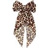 Teaaha Grande fiocco per capelli leopardato oversize con stampa di ghepardo, fermagli per capelli a molla con coda lunga, fiocco in raso setoso, fermaglio per capelli a forma di ghepardo, per donne e