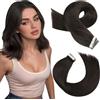 Moresoo Extension Biadesive Capelli Veri Castano Scuro #2 25cm 30g 20pz | Foltezza Immediata, Look Elegante, Sfumatura Naturale, Per Donne, Facile Da Applicare