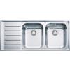 Franke Lavello da Incasso 2 Vasche con Gocciolatoio a Sinistra Inox NEX 621 116 x 51 cm Franke 101.0040.736 85859747