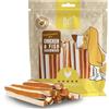 MERSJO Dog Treats - 60% Alto Contenuto di Carne, Senza Additivi, Senza Cereali e Zuccheri, Integratore Quotidiano per Cani, Masticabile Naturale, Sandwich di Pollo e Merluzzo, 500g