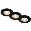 BRILONER- Set di 3 luci LED da incasso a soffitto, luci da incasso ultrapiatte, faretti da incasso per bagno, faretti da incasso per bagno IP65, nero opaco, 90x25 mm (DxH)