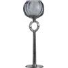 BigBuy Home Portacandele Vetro Grigio Metallo 13 x 13 x 38 cm Argento