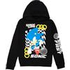 SONIC THE HEDGEHOG Felpa con cappuccio per ragazzi - 100% cotone - abbigliamento da salotto per bambini dai 6 ai 12 anni - regalo perfetto per i giocatori per ragazzi, Nero , 9-10 Years