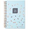 Matilda Myres Agenda 2025, formato A5, visualizzazione settimanale, rilegatura a spirale color oro rosa, da gennaio a dicembre, copertina rigida, blu