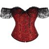 Generico Corsetto Nero Donna Pirata Elegante, Corsetto Rosa Lace Up Waist Trainer Pizzo Elastico Corsetto Donna Nero e Rosso Verde Corsetti Intimo Corsetto Disossato Festa
