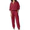 Chanpning Complete Donna Elegante Senza Cappuccio Con 1/2 Zip Manica Lunga Palestra E Pantaloni Tute Jogging Set Casual Completo Sportivo Larghi Invernale Completi Due Pezzi Felpa Da Casa Tinta Unita