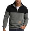 Generic Felpa Girocollo in Pile Senza Cappuccio Felpa da Uomo Invernale da Lavoro Tattico Pullover Basic Senza Cappuccio Maglione con Mezza Zip Maglia Tuta Felpata Cotone Polsini in Costina Basic Crew Neck