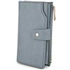 UTO Portafoglio Donna di Pelle sintetica Capacità Extra-Large con 21 slot Pochette e Clutch RFID blocco tasca interna Blu piccione