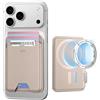 ESR Portafoglio per MagSafe, Blocco RFID, Forza Magnetica di 3200g, Può Conservare 5 Carte, Pelle Vegana, per iPhone Serie 17e/17/16/15/14/13/12 e Alcuni Dispositivi Samsung, Non Mini, Titanio Sabbia