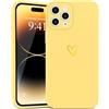 Mitetabo Custodia Per IPhone 14 Con Cuore Dorato 3D - Cover Morbida In Silicone, Antiurto E Antigraffio, Colore Viola, Con Cordino Incluso - 3