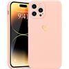 Custodia Mitetabo Per IPhone 14 Con Cuore E Cordino – Cover Morbida In Silicone Viola, Antiurto