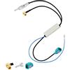 Vecys DAB FM Antenna Splitter Amplificatore Antenna per Auto SMB Femmina a DIN Maschio a Fakra Z Convertitore Adattatore Compatibile con AM/FM/DAB + Antenna
