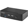StarTech.com KVM Switch DisplayPort a 2 porte, Display singolo 8K 60Hz / 4K 144Hz, DP 1.4, porte USB 3.0, 4 2.0 HID, Commutazione con hot keys, Conforme TAA - Indipendente dal SO, Case in metallo [D86A2-2-PORT-8K-KVM]